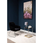 Black Velvet Dining Chair with Chrome Legs