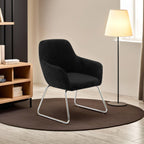 Black Velvet Dining Chair with Chrome Legs