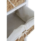White Acacia Wood and Water Hyacinth 3 Drawer Chest