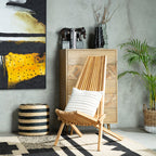Black and Natural Seagrass Pouffe