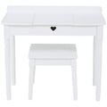 Kids White Finish Dressing Table and Stool Set