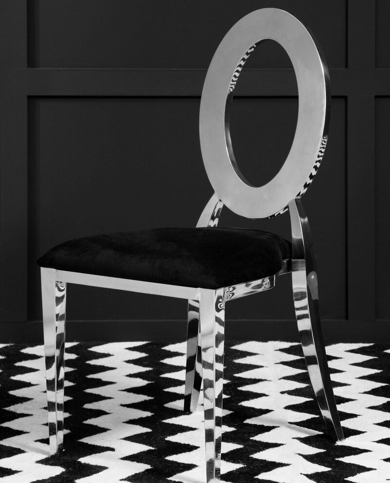 Stackable Silver Frame Dining Chair