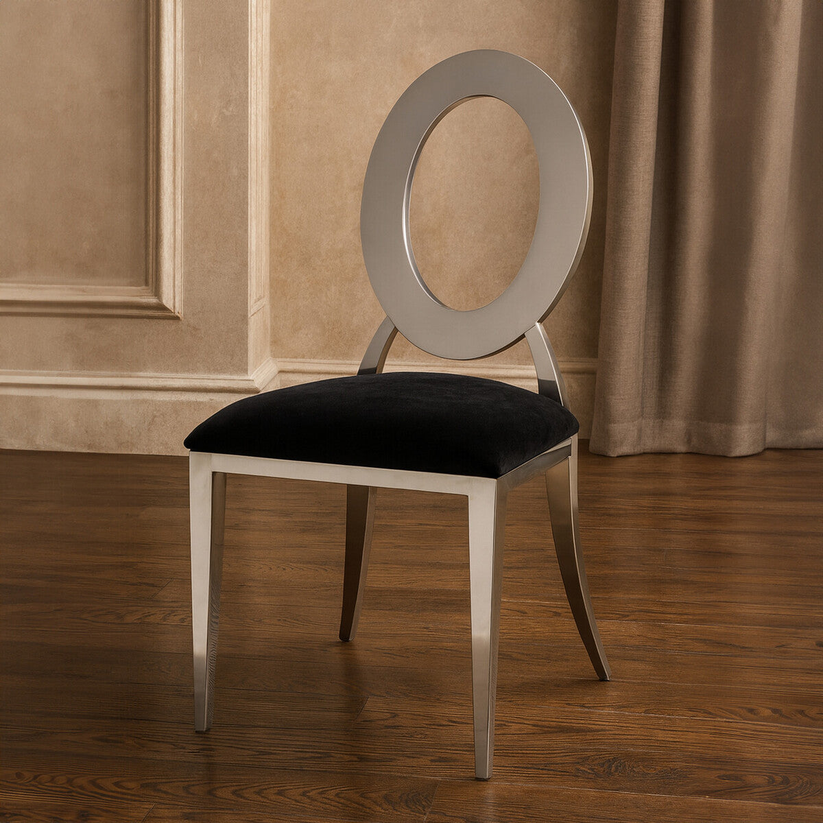 Stackable Silver Frame Dining Chair