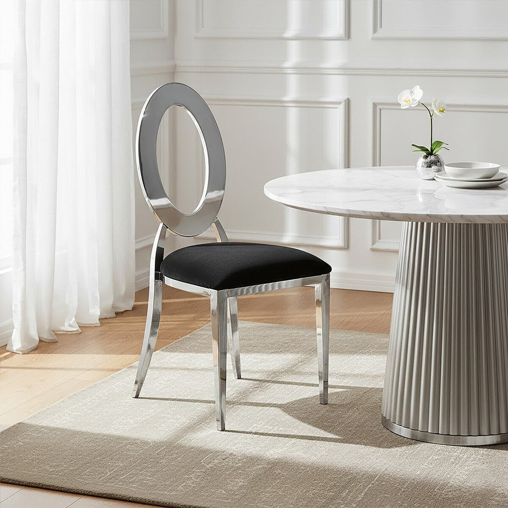 Stackable Silver Frame Dining Chair