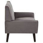 Grey Velvet Channel Tufted 2 Seater Sofa