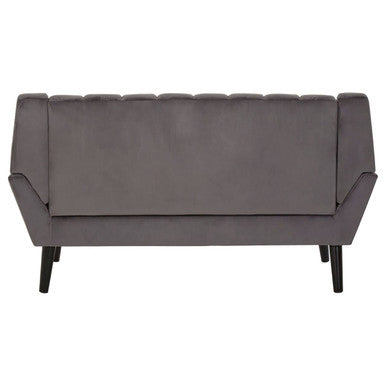 Grey Velvet Channel Tufted 2 Seater Sofa