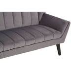 Grey Velvet Channel Tufted 2 Seater Sofa