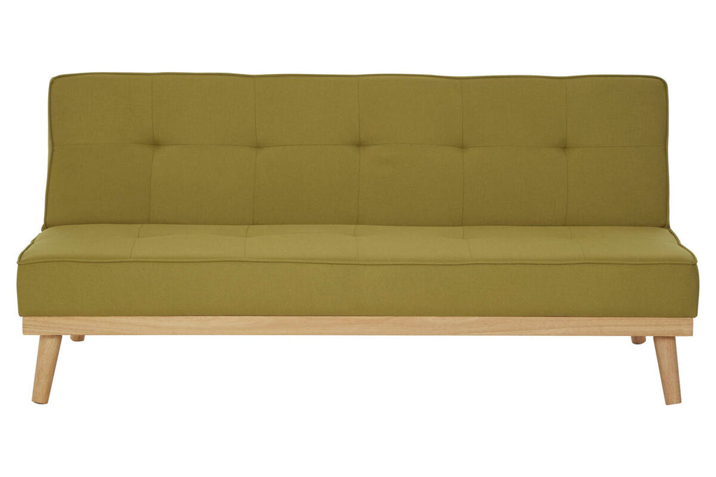 Green Linen 3 Seater Sofa Bed