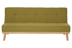 Green Linen 3 Seater Sofa Bed