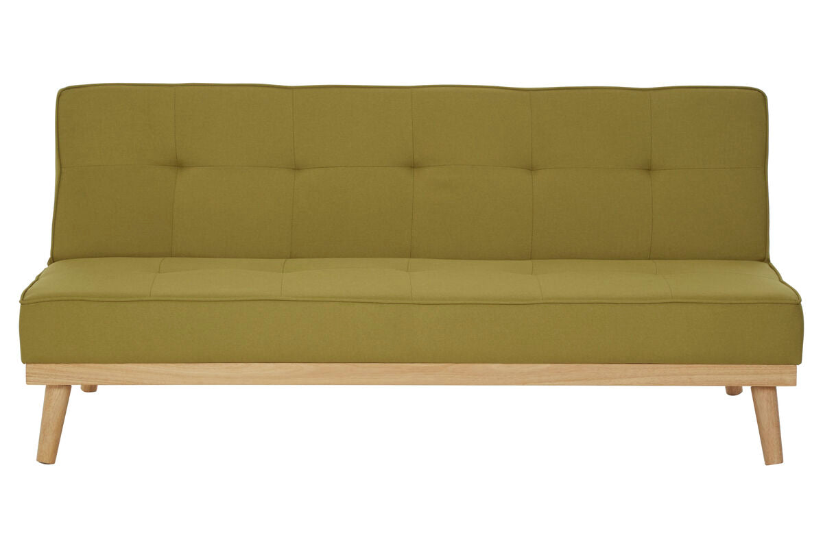 Green Linen 3 Seater Sofa Bed