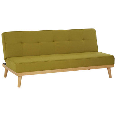 Green Linen 3 Seater Sofa Bed