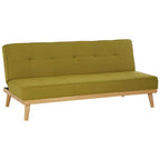 Green Linen 3 Seater Sofa Bed