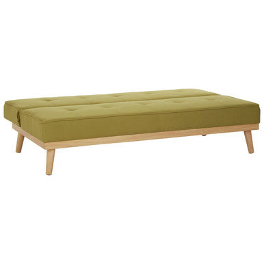 Green Linen 3 Seater Sofa Bed