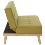 Green Linen 3 Seater Sofa Bed