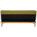 Green Linen 3 Seater Sofa Bed