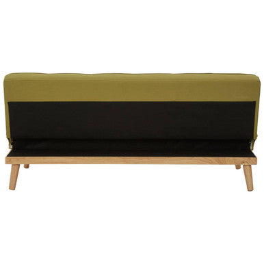 Green Linen 3 Seater Sofa Bed