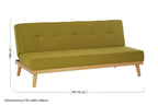 Green Linen 3 Seater Sofa Bed