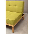 Green Linen 3 Seater Sofa Bed