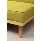 Green Linen 3 Seater Sofa Bed