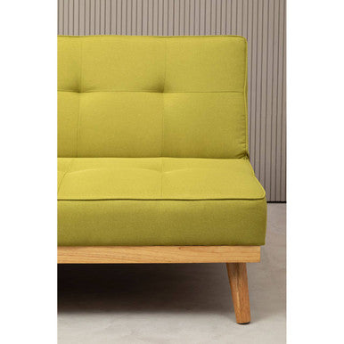 Green Linen 3 Seater Sofa Bed