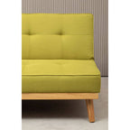 Green Linen 3 Seater Sofa Bed