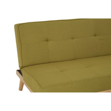 Green Linen 3 Seater Sofa Bed