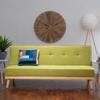 Green Linen 3 Seater Sofa Bed