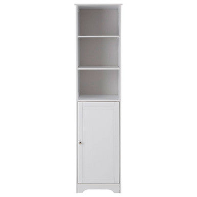 White Wooden Tall Cabinet