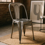 Vintage Style Grey Metal Chair