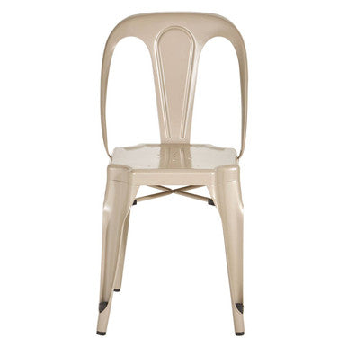 Champagne Finish Metal Chair