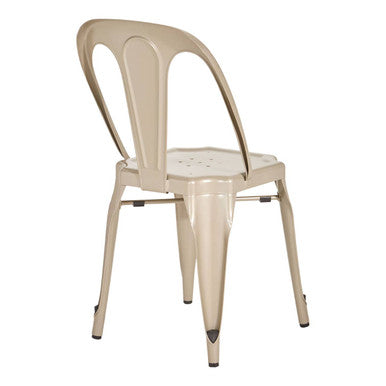 Champagne Finish Metal Chair