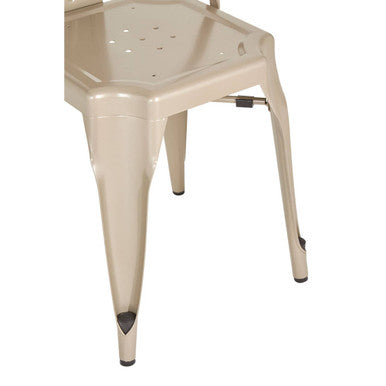 Champagne Finish Metal Chair