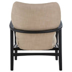 Beige Linen Chair with Button Tufting