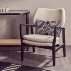 Beige Linen Chair with Button Tufting
