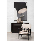 Beige Linen Chair with Button Tufting
