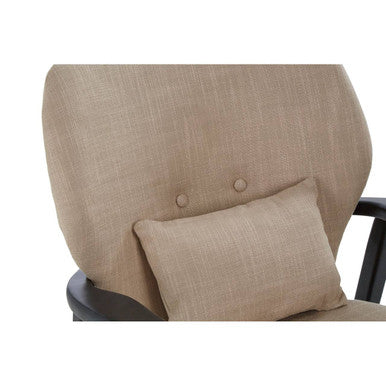Beige Linen Chair with Button Tufting