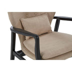 Beige Linen Chair with Button Tufting