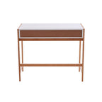 White and Natural Bamboo 1 Drawer Desk