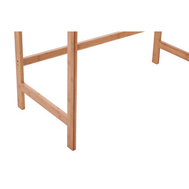 White and Natural Bamboo 1 Drawer Desk