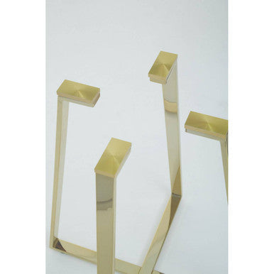 Clear Glass Square Dining Table with Gold Finish Legs
