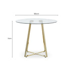 Clear Glass Round Dining Table with Gold Finish Legs