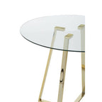 Clear Glass Round Dining Table with Gold Finish Legs