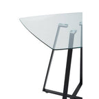 Clear Glass Square Dining Table with Black Finish Legs