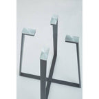 Clear Glass Square Dining Table with Black Finish Legs