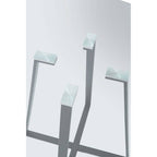 Clear Glass Round Dining Table with Grey Finish Legs