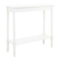 White Wooden Console Table with Lower Shelf