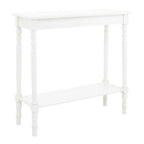 White Wooden Console Table with Lower Shelf