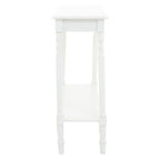 White Wooden Console Table with Lower Shelf