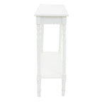 White Wooden Console Table with Lower Shelf