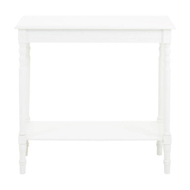 White Wooden Console Table with Lower Shelf